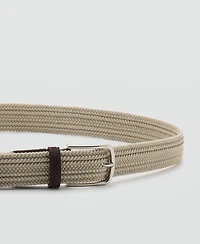 Mango Men's Braided Elastic Belt