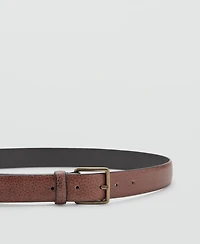 Mango Men's Pebbled Leather Belt
