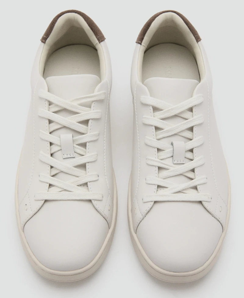 Mango Men's Contrasting Panel Leather Sneakers