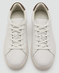 Mango Men's Contrasting Panel Leather Sneakers