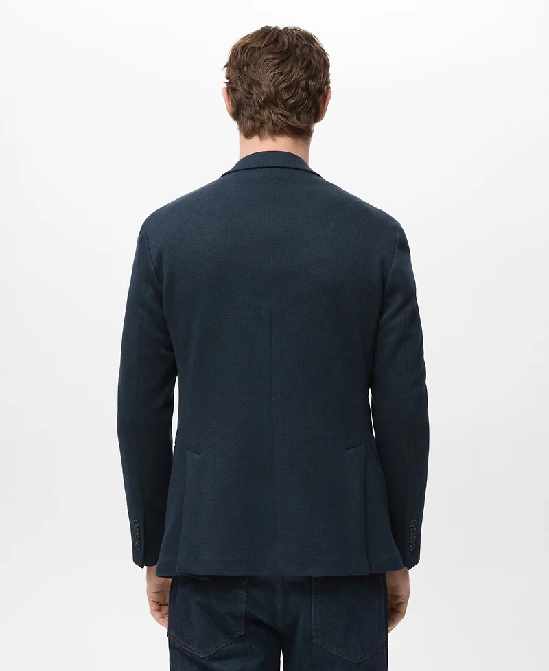 Mango Men's Slim Fit Microstructure Blazer