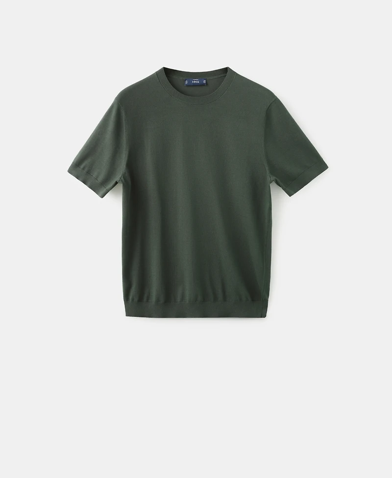 Mango Men's Cotton Fine-Knit T-Shirt