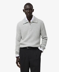 Mango Men's Wool-Blend Zipper Sweater