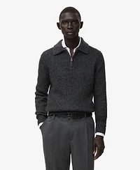 Mango Men's Wool-Blend Zipper Sweater