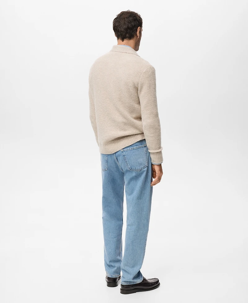 Mango Men's Mini Boucle Knit Polo Shirt