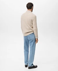 Mango Men's Mini Boucle Knit Polo Shirt