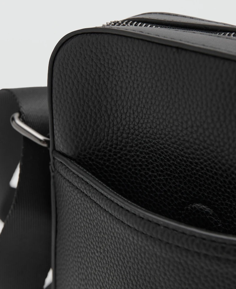 Mango Men's Patent Faux-Leather Shoulder Bag