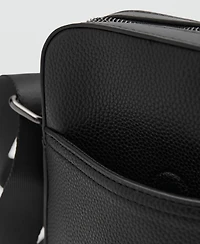 Mango Men's Patent Faux-Leather Shoulder Bag