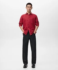 Mango Men's Pocket Linen Shirt
