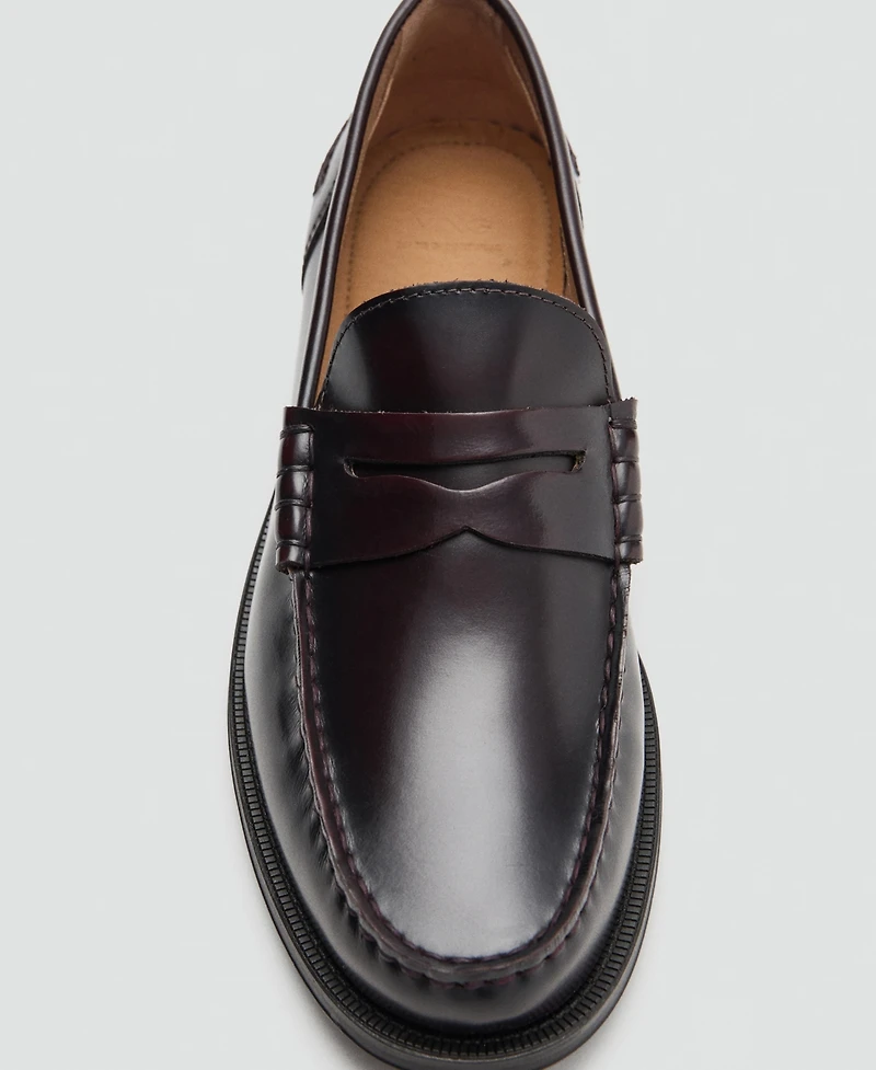 Mango Men's Aged-Leather Loafers