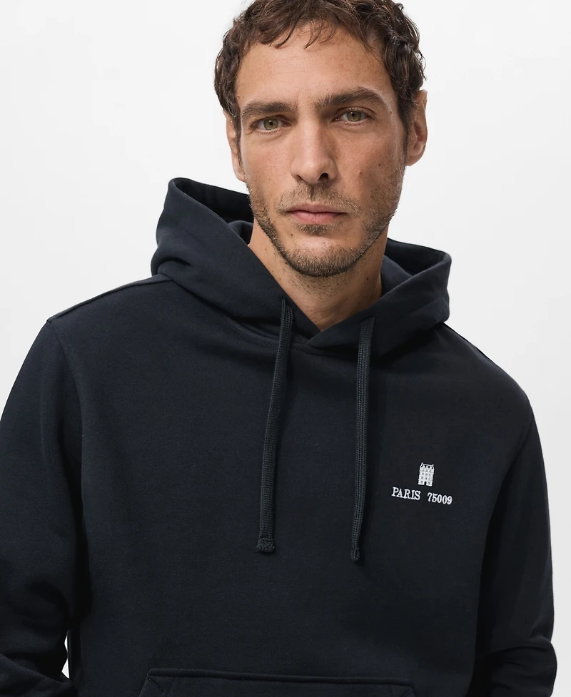 Mango Men's Graphic Hooded Sweatshirt