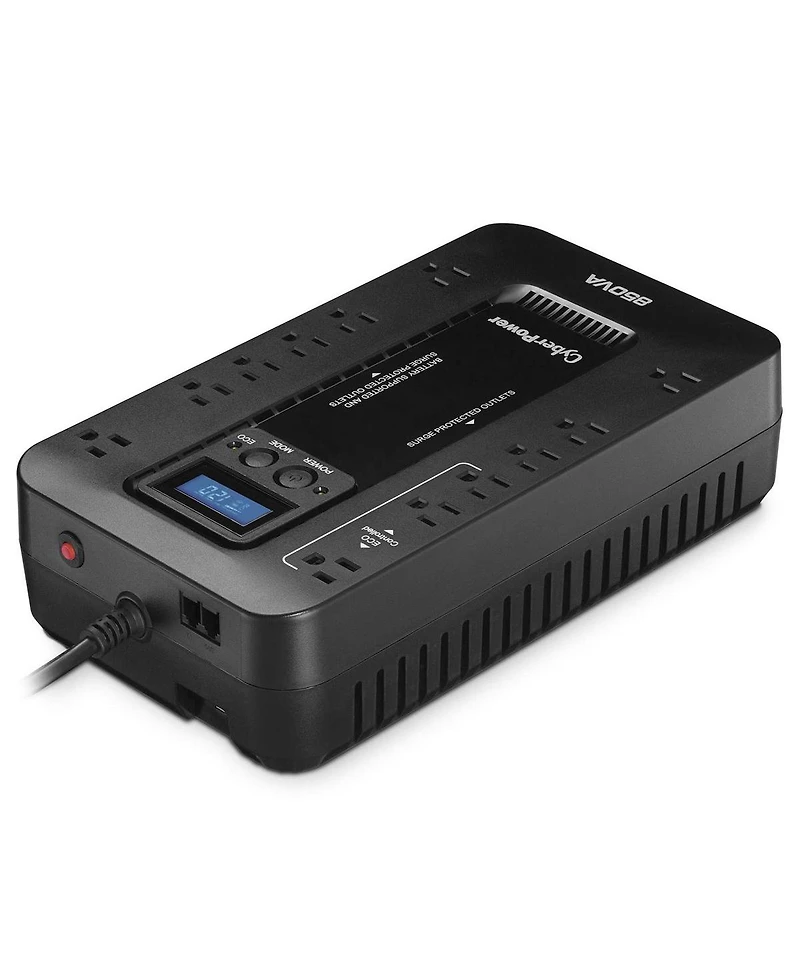 CyberPower Ecologic EC850LCD Compact 12 Outlets 850VA 510W Ups with Multifunction Lcd Panel, Eco Mode