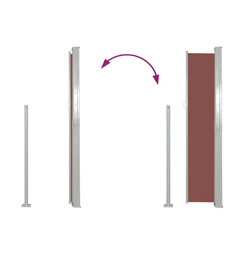 Patio Retractable Side Awning 66.9"x118.1" Brown