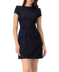 Ivonne Women's Short Dress with Belt And Faux Pockets
