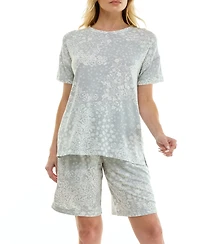 Roudelain Women's Short-Sleeve Drop Shoulders Top & Shorts, 2-Piece Set