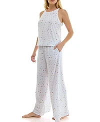 Roudelain Women's High Neck Tank Top & Pants, 2-Piece Set
