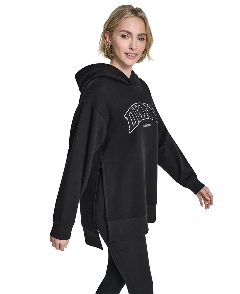Dkny Sport Women's 3D Puff Applique Varsity Logo Oversized Hoodie