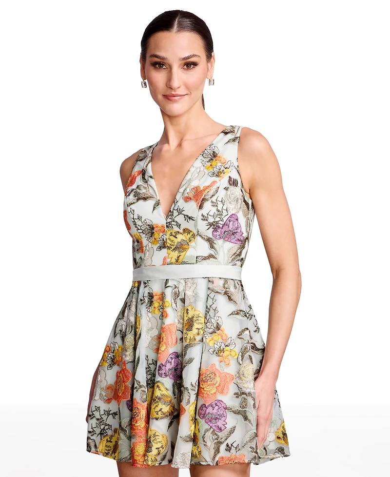 Dress the Population Women's Billie Sleeveless V-Neck Mini