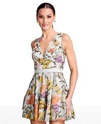 Dress the Population Women's Billie Sleeveless V-Neck Mini