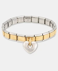 Anne Klein Puffy Heart Charm Stretch Bracelet