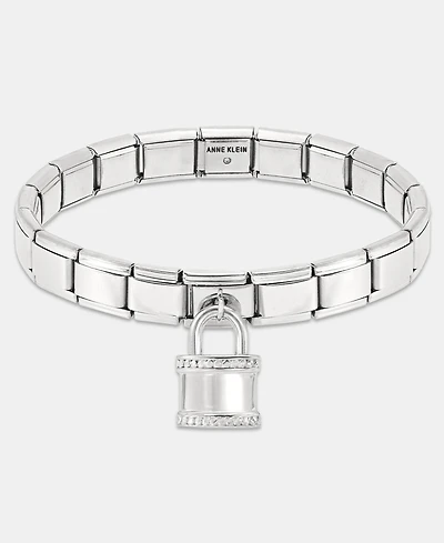 Anne Klein Padlock Charm Stretch Bracelet
