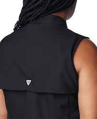 Columbia Plus Pfg Tamiami Button-Front Sleeveless Top