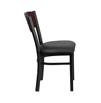 Emma+Oliver Decorative 4 Square Back Metal Restaurant Dining Chair