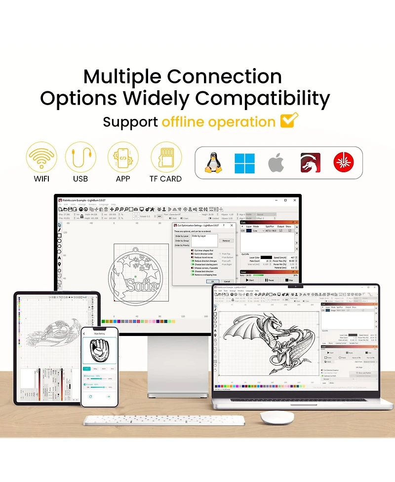 Zachvo 5W Laser Engraver Cnc Machine with 15.7inx15.7in Work Area, 0.01mm Precision, 3.5in Touchscreen