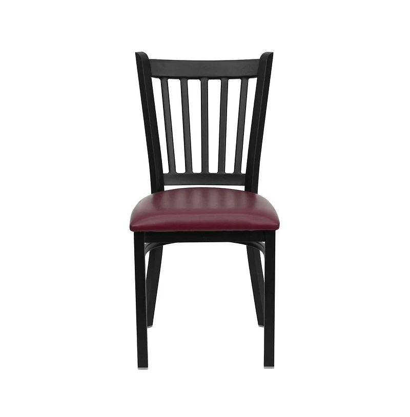 Emma+Oliver Vertical Back Metal Restaurant Dining Chair