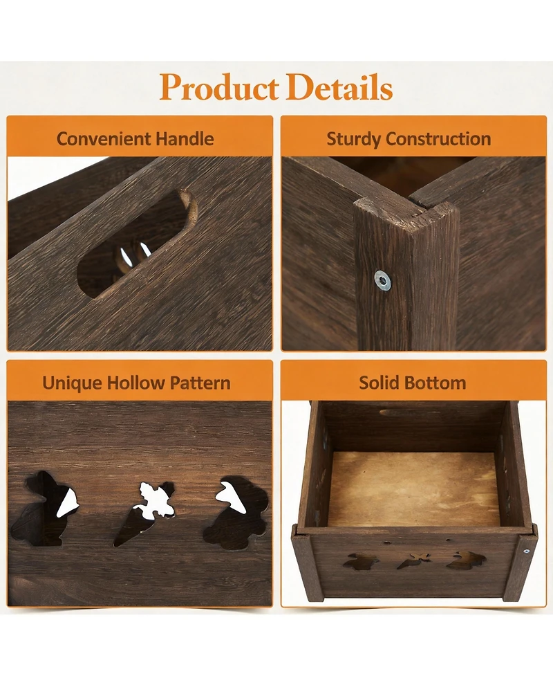 Yigii Wooden Storage Crates for Farm & Home Use
