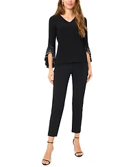 Msk Women's V-Neck Long-Sleeves Top