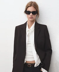 Mango Women's Straight-Fit Suit Blazer