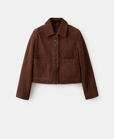 Mango Women's Suede Buttons Jacket