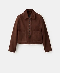 Mango Women's Suede Buttons Jacket
