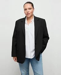Mango Women's Lapel Pockets Straight Suit Jacket