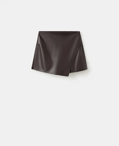 Mango Women's Faux-Leather Culottes Shorts