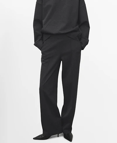 Mango Women's Flecked Knitted Pants