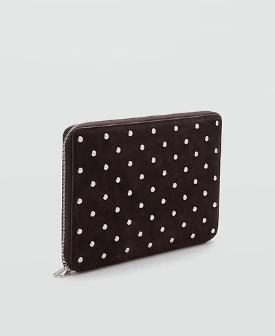 Mango Women's Studded Leather Laptop Case