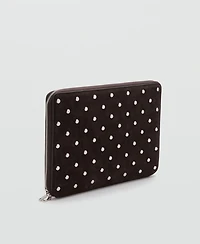 Mango Women's Studded Leather Laptop Case