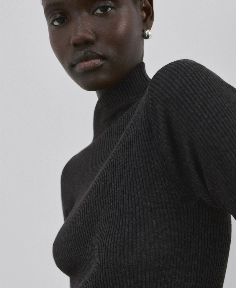 Mango Women's Asymmetrical Turtleneck Sweater