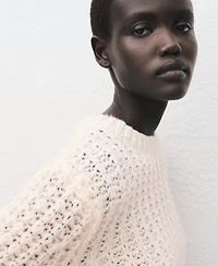 Mango Women's Lace Pattern Knit Sweater