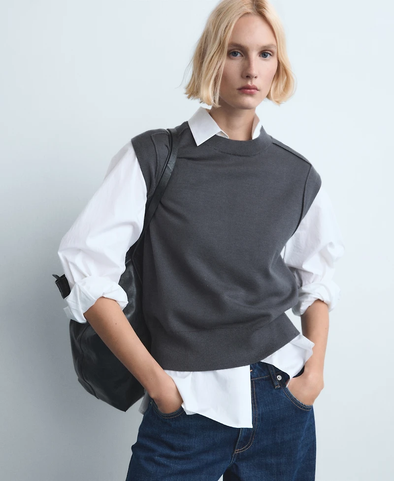 Mango Women's Low-Rise Wide-Leg Jeans