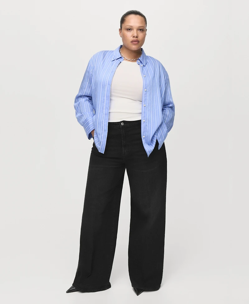 Mango Women's High-Waisted Wide-Leg Jeans