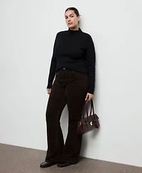 Mango Women's Velvet Flared Jeans