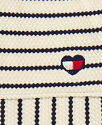 Tommy Hilfiger Girls' Toddler 2T-4T Popcorn Pique Oversized T-Shirt & Striped Wide Leg Pants, 2-Piece Set