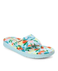 Dearfoams Women's Wrenley Terry Thong Flip Flop House Slipper