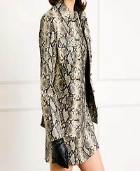 Line & Dot Women's Python Print Side Pocket Jacket