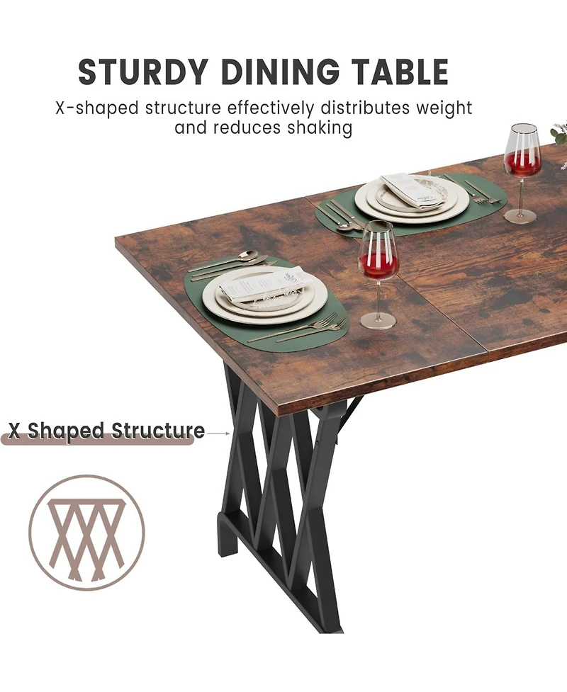 Gaomon Kitchen Table Rectangular Dining Table 70.9-Inch Long Dining Table for 6 Peoplefor Dining Room, Home Office, Living Room