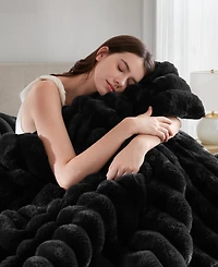 Madison Park Jasmine Faux Fur Reverse to Velvet 3-Pc. Comforter Set, King