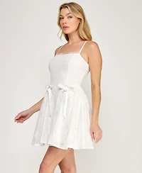 Row A Women's Sleeveless Fit & Flare Mini Dress